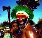 Painted man with axe