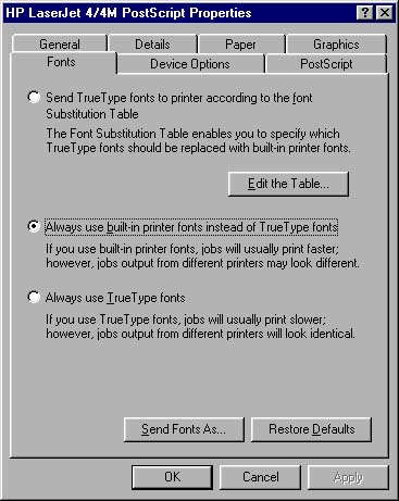 postscript output option